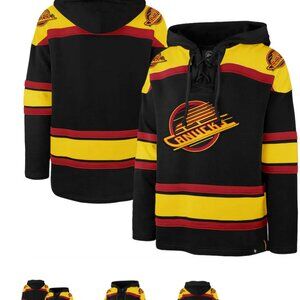 Men's Vancouver Canucks NHL Hockey '47 Brand Heavyweight Jersey Lacer Hoodie Alt